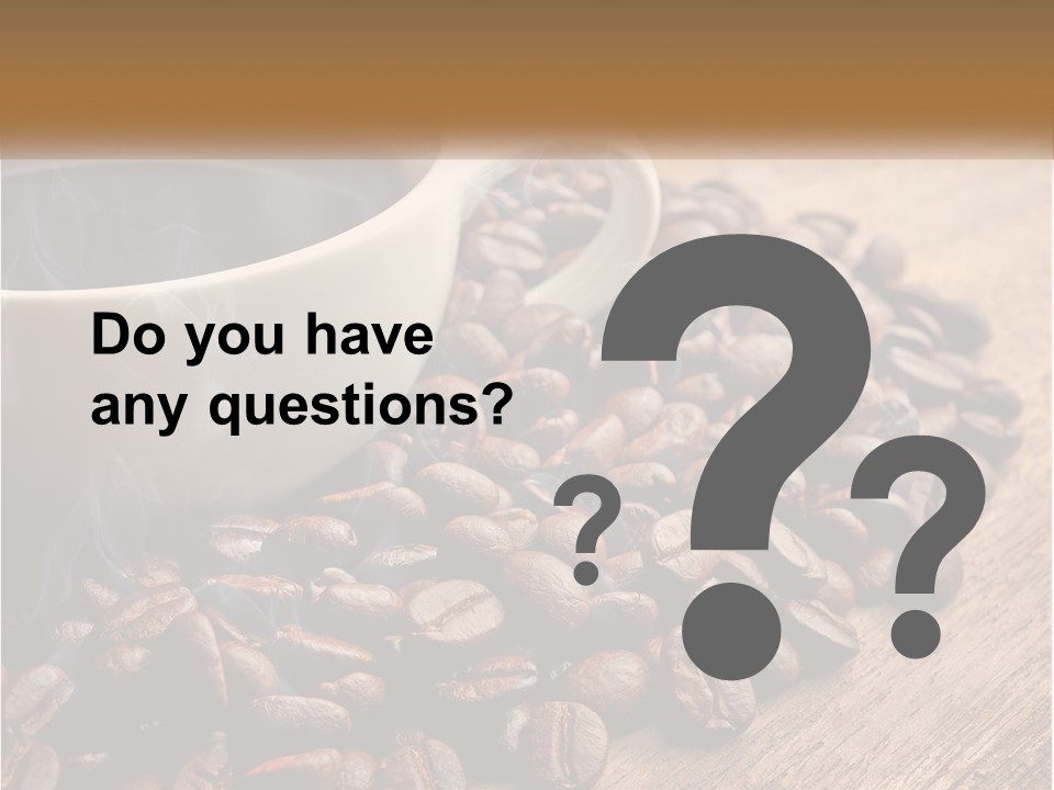 A Cup Of Coffee Sitting On Top Of A Pile Of Coffee Beans PowerPoint Template