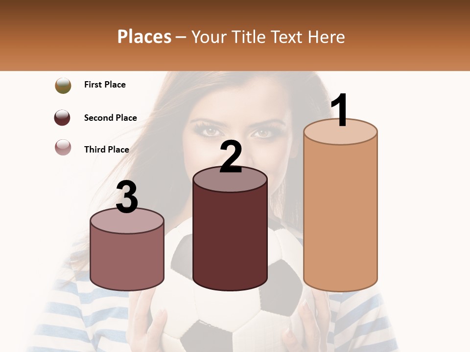 A Woman Holding A Soccer Ball In Her Hands PowerPoint Template