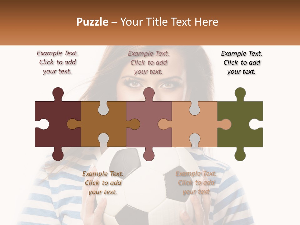 A Woman Holding A Soccer Ball In Her Hands PowerPoint Template