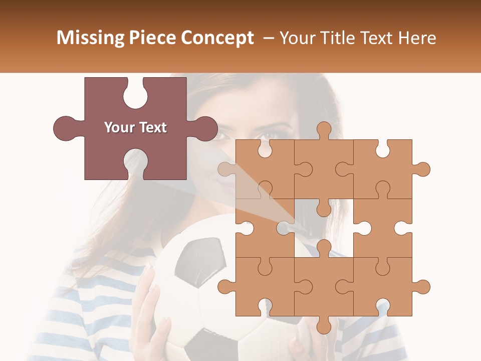 A Woman Holding A Soccer Ball In Her Hands PowerPoint Template