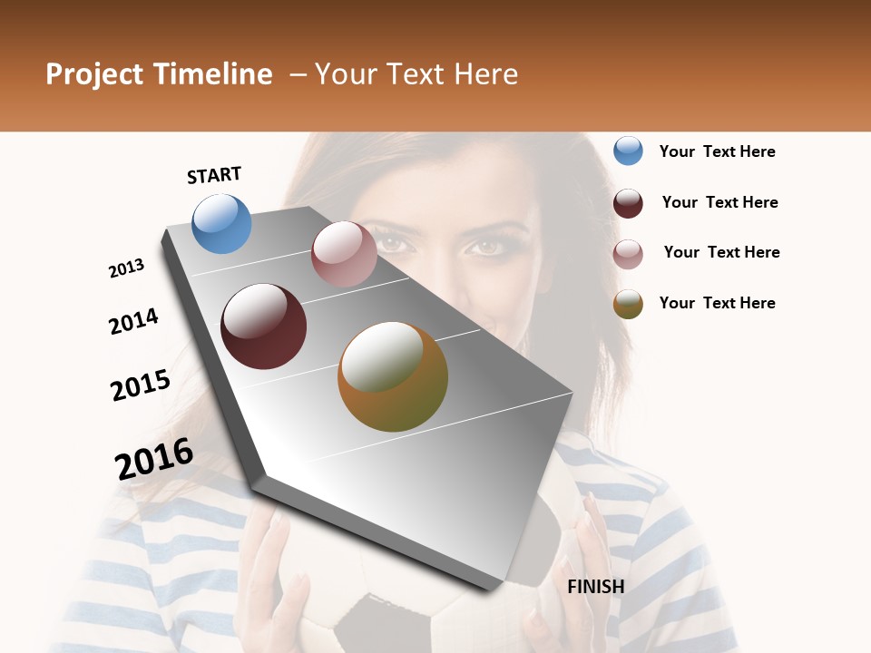 A Woman Holding A Soccer Ball In Her Hands PowerPoint Template