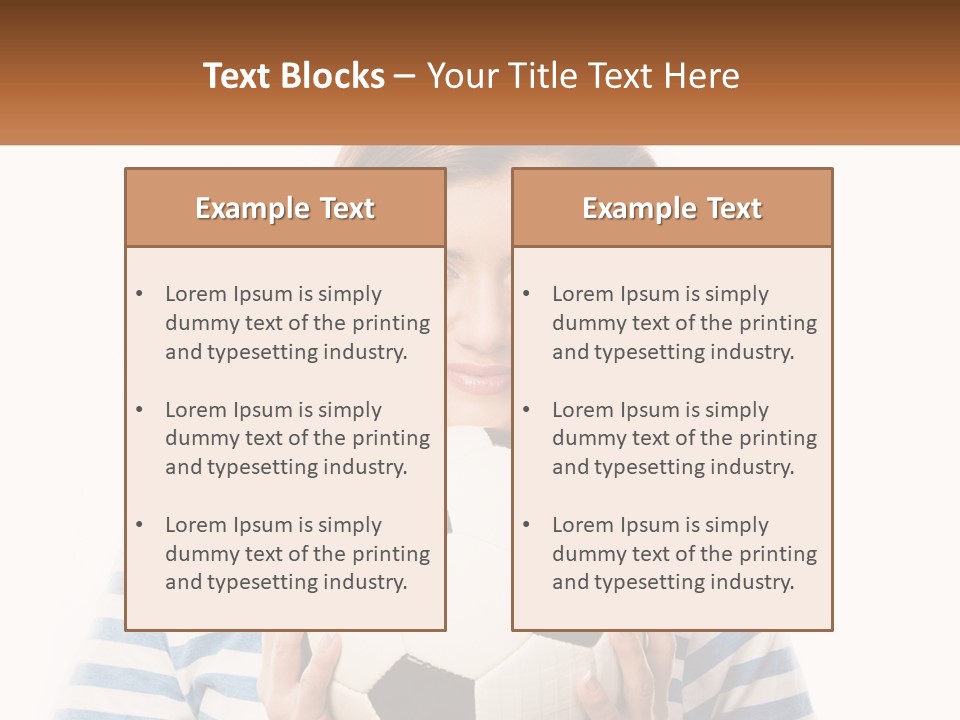 A Woman Holding A Soccer Ball In Her Hands PowerPoint Template