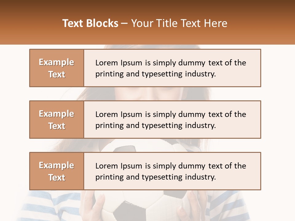 A Woman Holding A Soccer Ball In Her Hands PowerPoint Template