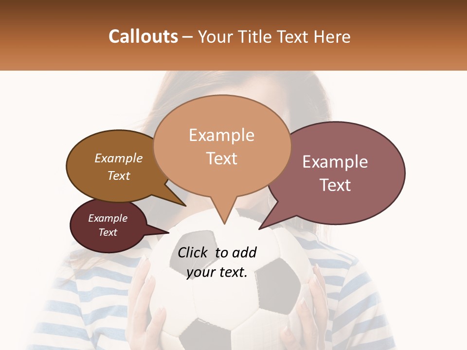 A Woman Holding A Soccer Ball In Her Hands PowerPoint Template