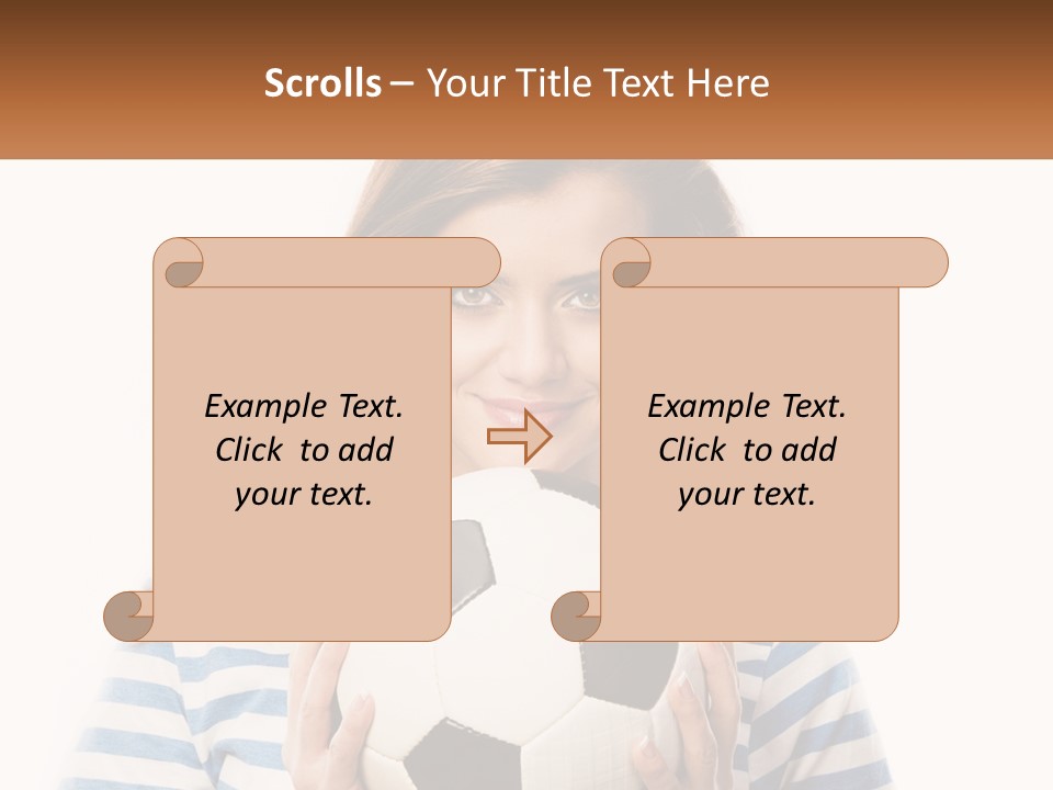 A Woman Holding A Soccer Ball In Her Hands PowerPoint Template