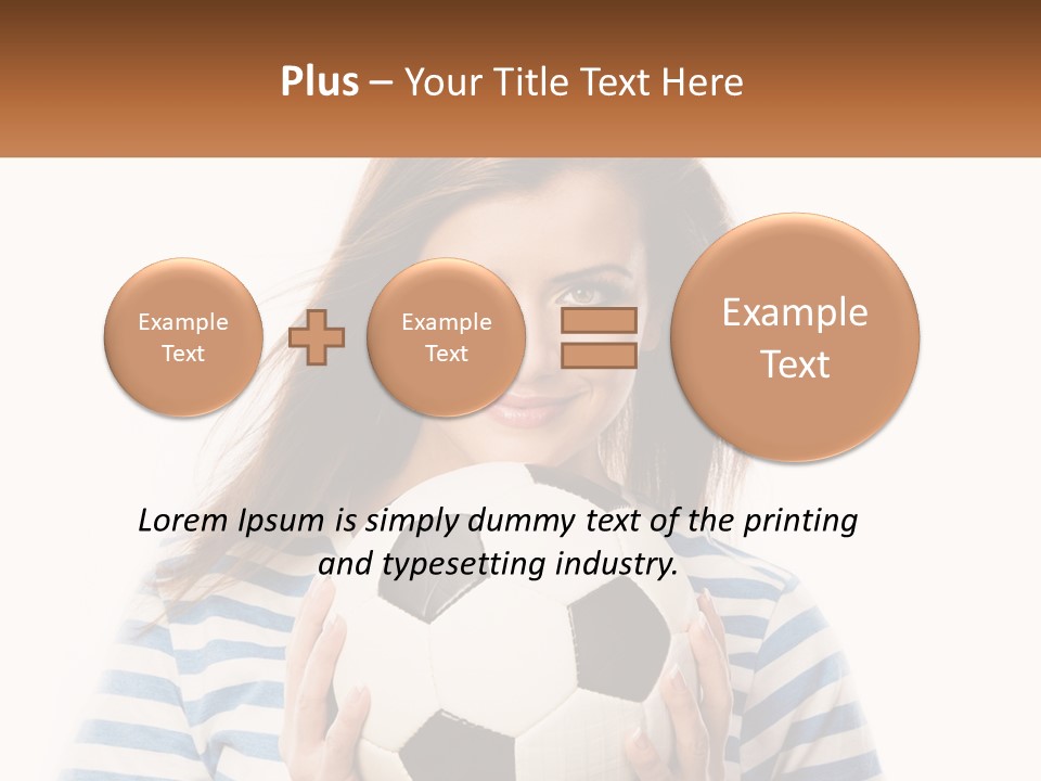 A Woman Holding A Soccer Ball In Her Hands PowerPoint Template