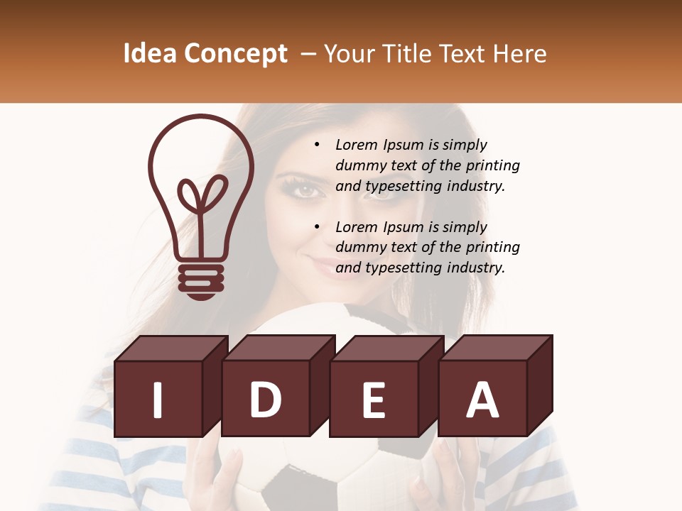 A Woman Holding A Soccer Ball In Her Hands PowerPoint Template