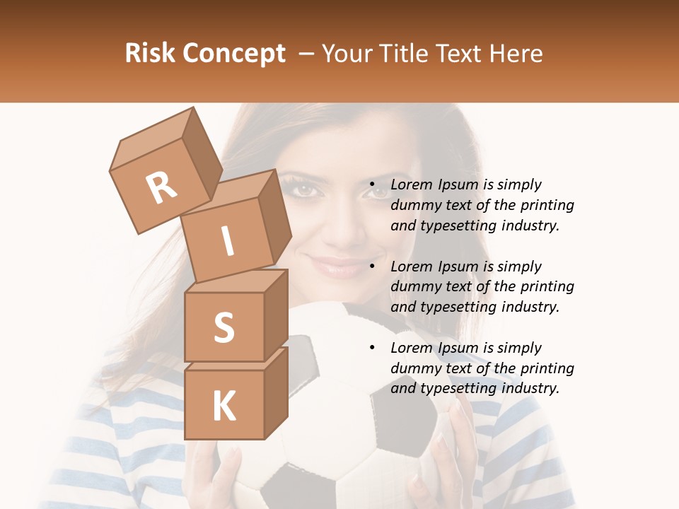 A Woman Holding A Soccer Ball In Her Hands PowerPoint Template