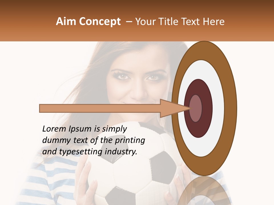 A Woman Holding A Soccer Ball In Her Hands PowerPoint Template