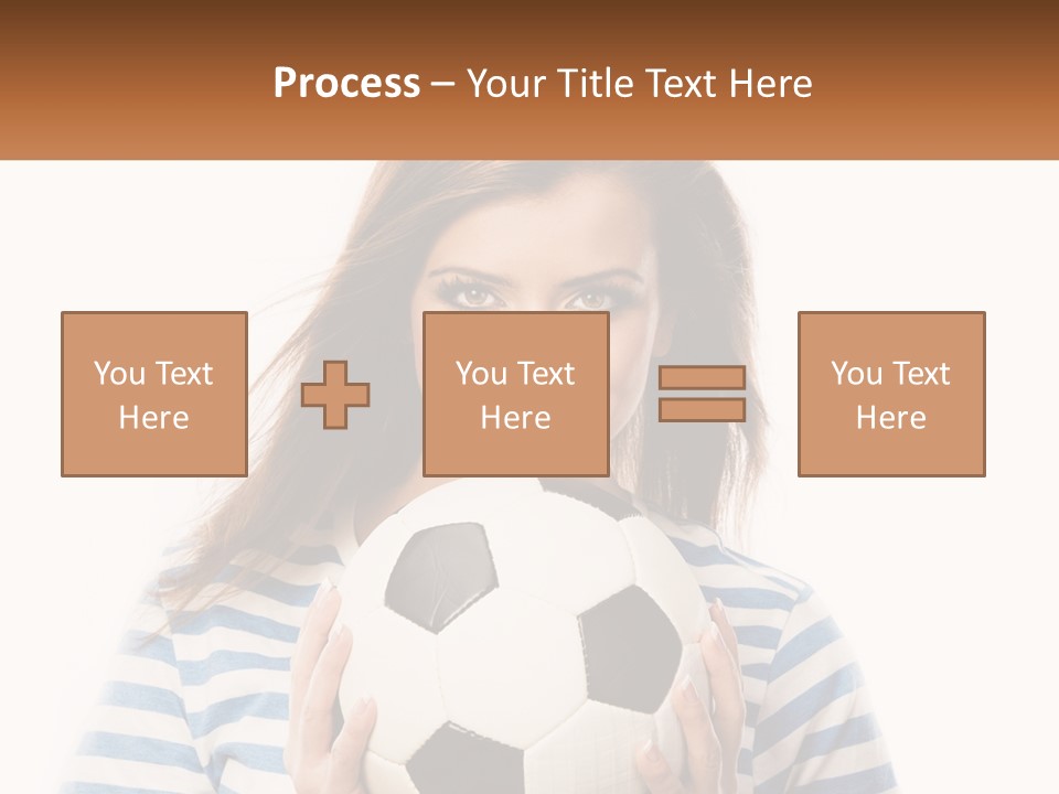 A Woman Holding A Soccer Ball In Her Hands PowerPoint Template