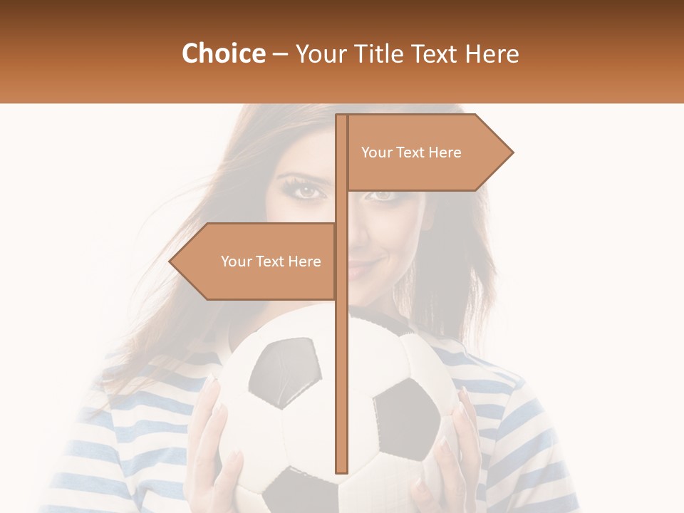 A Woman Holding A Soccer Ball In Her Hands PowerPoint Template