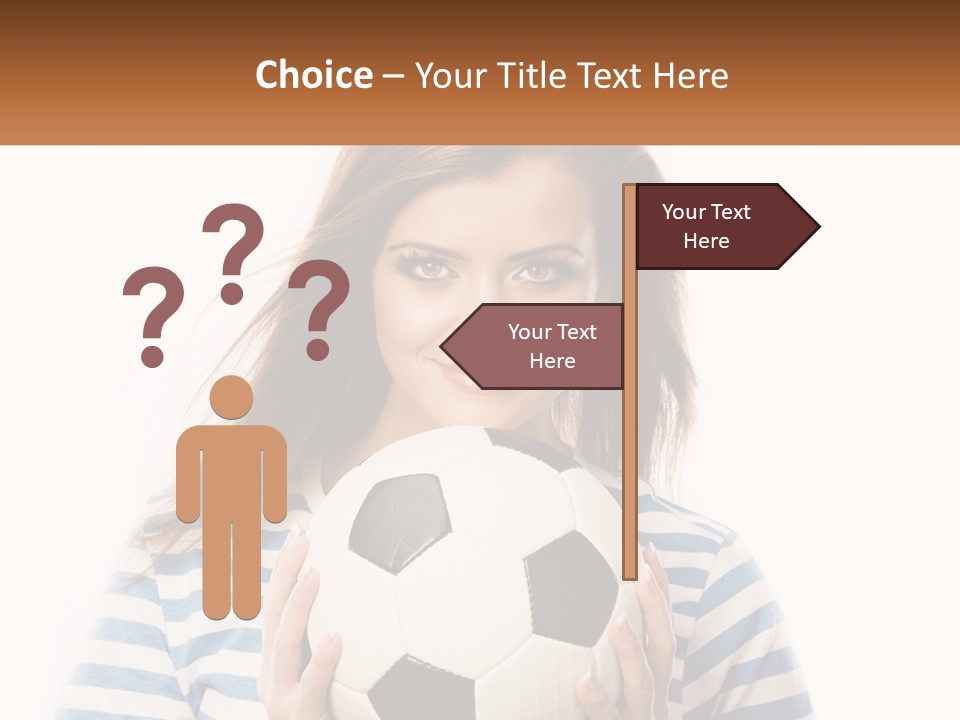 A Woman Holding A Soccer Ball In Her Hands PowerPoint Template