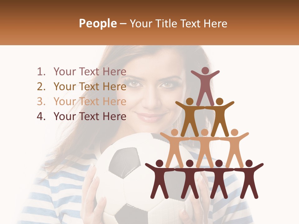A Woman Holding A Soccer Ball In Her Hands PowerPoint Template