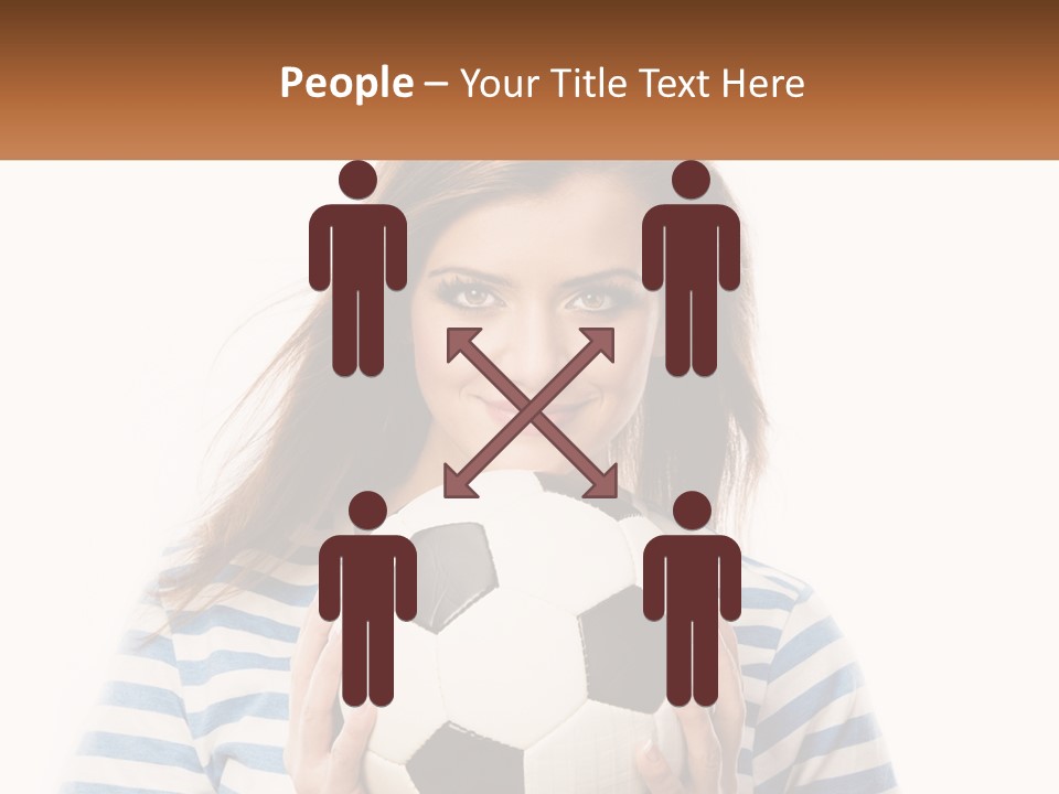 A Woman Holding A Soccer Ball In Her Hands PowerPoint Template