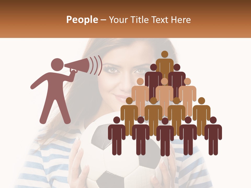 A Woman Holding A Soccer Ball In Her Hands PowerPoint Template