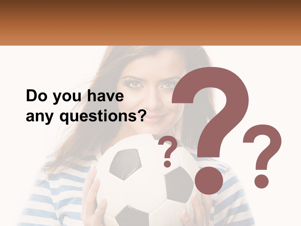A Woman Holding A Soccer Ball In Her Hands PowerPoint Template