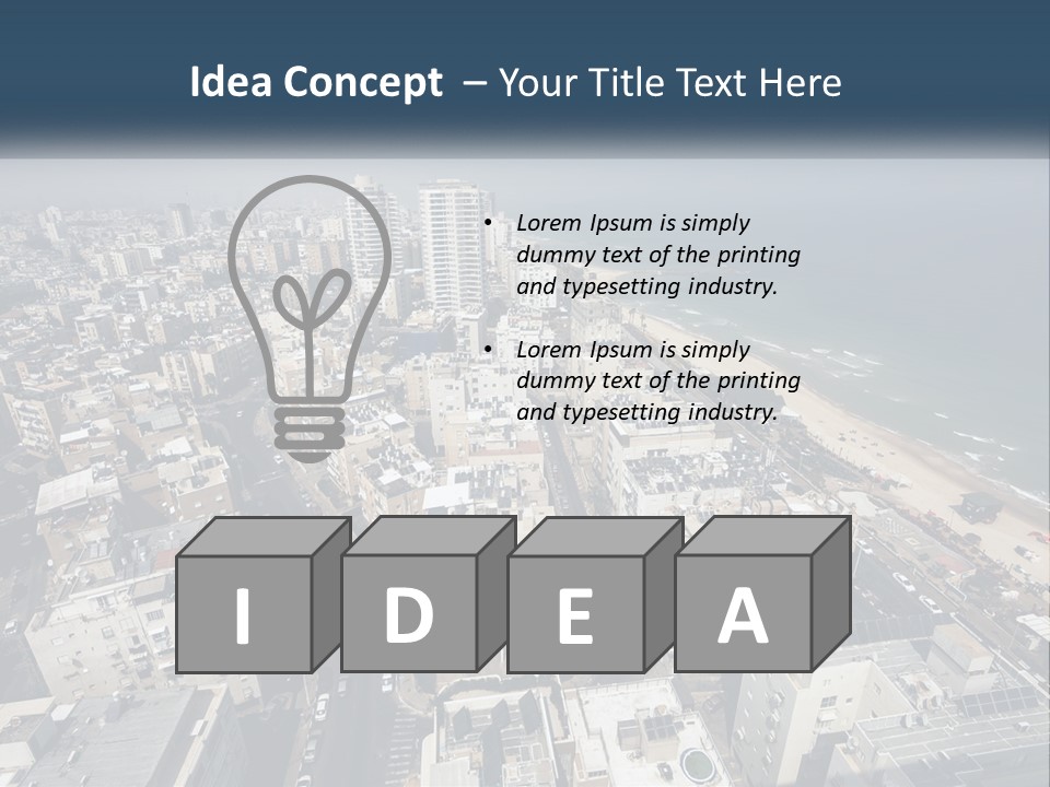 An Aerial View Of A City With The Ocean In The Background PowerPoint Template