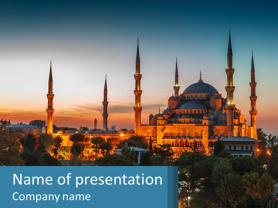 A Picture Of A Building With A Sky Background PowerPoint Template