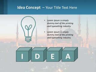 A Picture Of A Building With A Sky Background PowerPoint Template