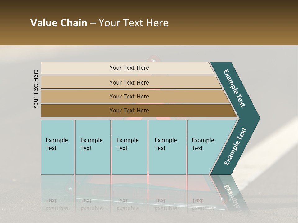 A Red Triangle Sign Sitting On The Side Of A Road PowerPoint Template