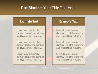 A Red Triangle Sign Sitting On The Side Of A Road PowerPoint Template