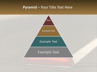 A Red Triangle Sign Sitting On The Side Of A Road PowerPoint Template