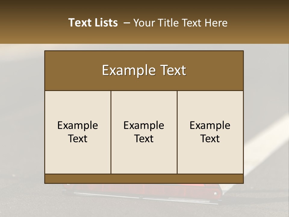 A Red Triangle Sign Sitting On The Side Of A Road PowerPoint Template