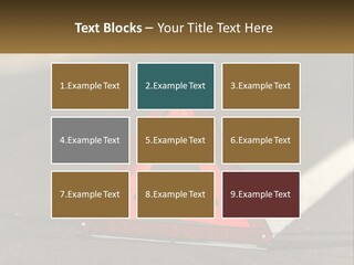 A Red Triangle Sign Sitting On The Side Of A Road PowerPoint Template