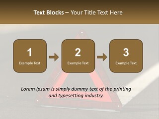 A Red Triangle Sign Sitting On The Side Of A Road PowerPoint Template