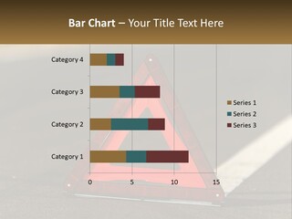 A Red Triangle Sign Sitting On The Side Of A Road PowerPoint Template