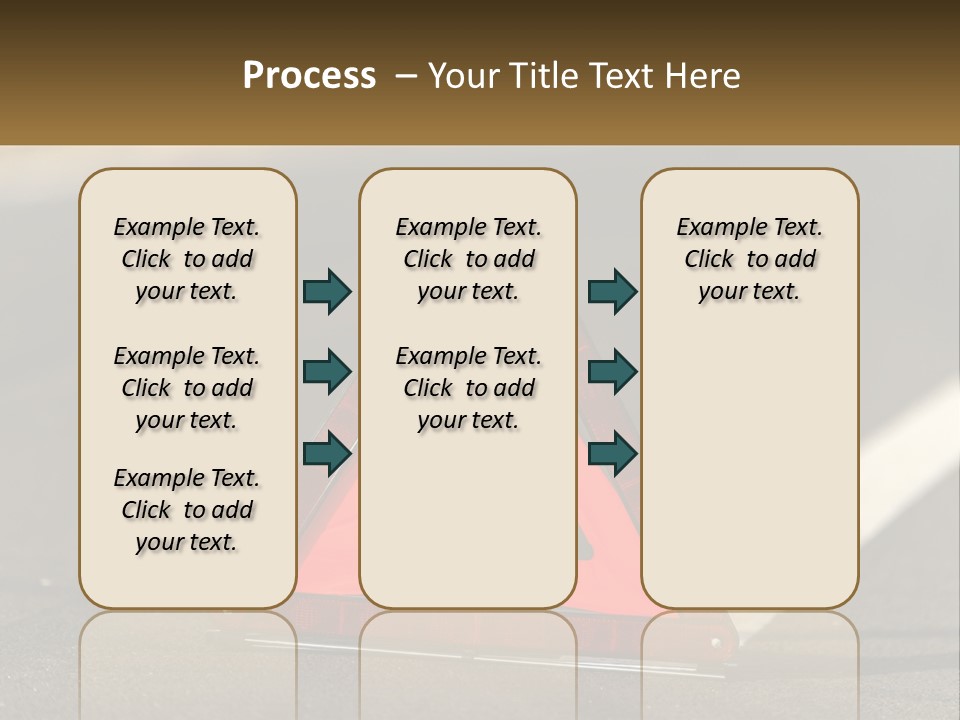 A Red Triangle Sign Sitting On The Side Of A Road PowerPoint Template