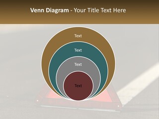 A Red Triangle Sign Sitting On The Side Of A Road PowerPoint Template