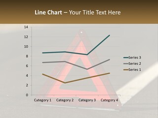 A Red Triangle Sign Sitting On The Side Of A Road PowerPoint Template