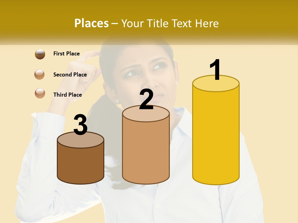 A Woman Holding Her Hand Up To Her Head PowerPoint Template