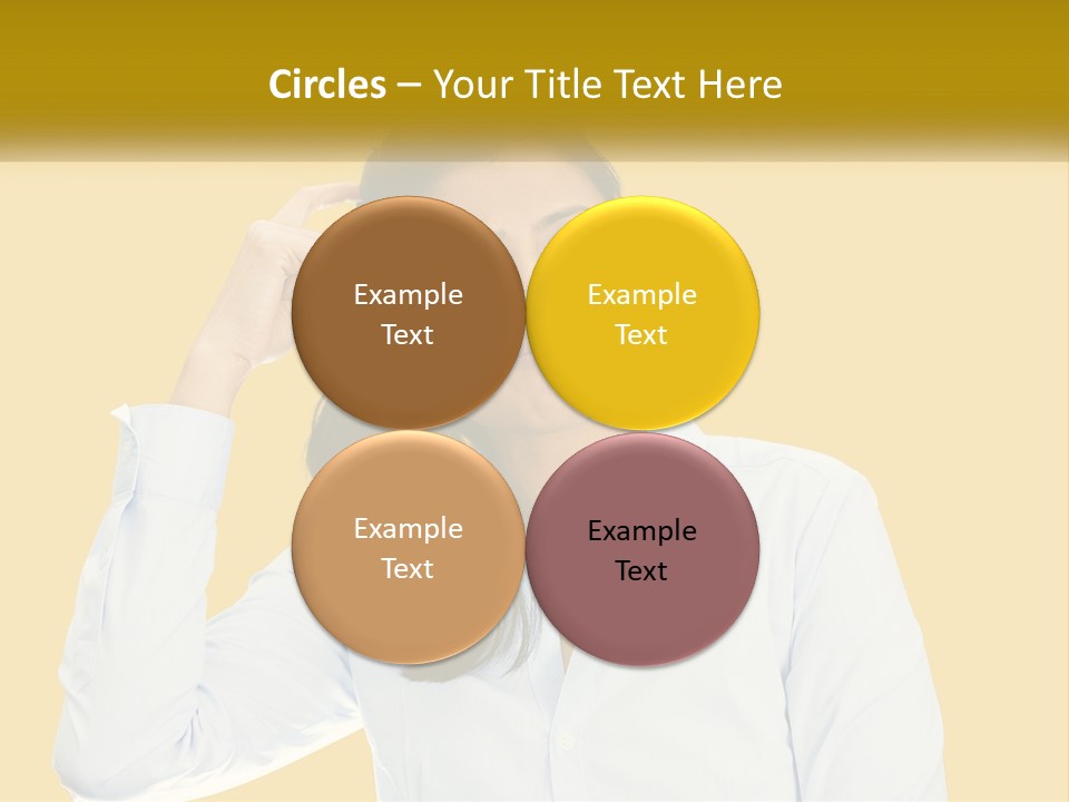 A Woman Holding Her Hand Up To Her Head PowerPoint Template