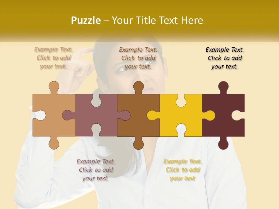 A Woman Holding Her Hand Up To Her Head PowerPoint Template