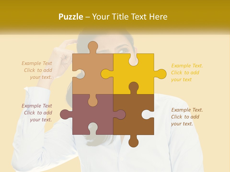 A Woman Holding Her Hand Up To Her Head PowerPoint Template