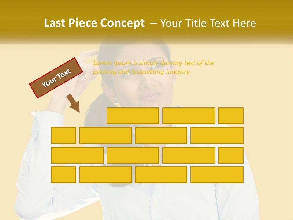 A Woman Holding Her Hand Up To Her Head PowerPoint Template