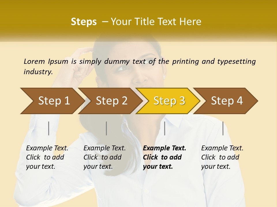 A Woman Holding Her Hand Up To Her Head PowerPoint Template