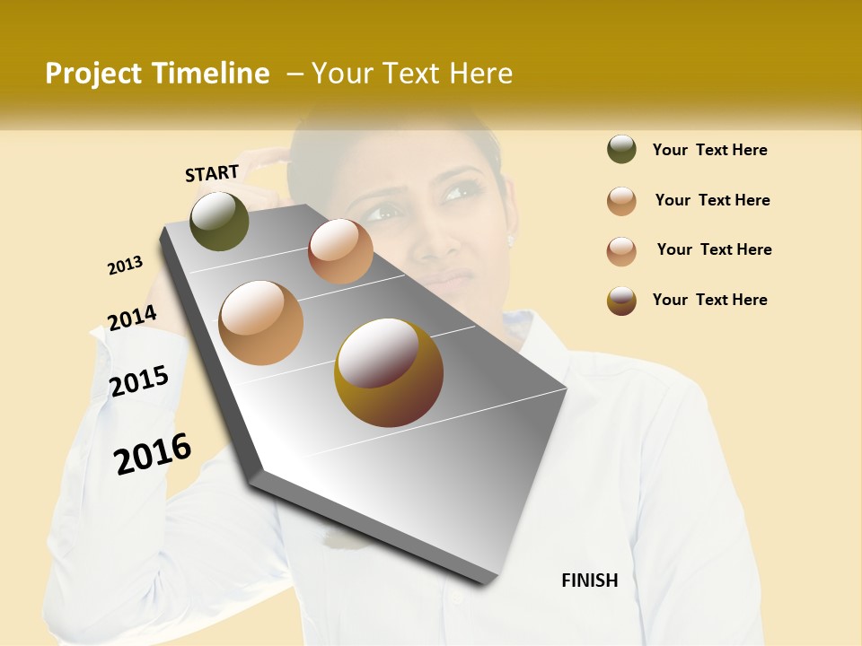 A Woman Holding Her Hand Up To Her Head PowerPoint Template
