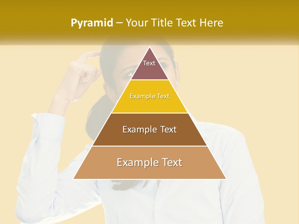 A Woman Holding Her Hand Up To Her Head PowerPoint Template