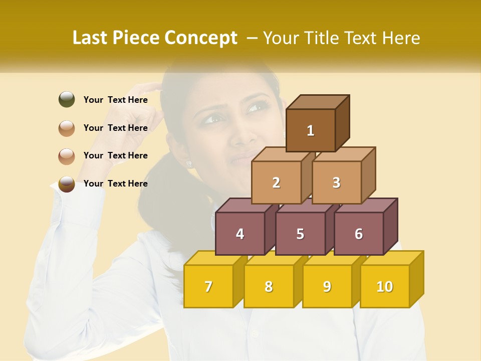 A Woman Holding Her Hand Up To Her Head PowerPoint Template