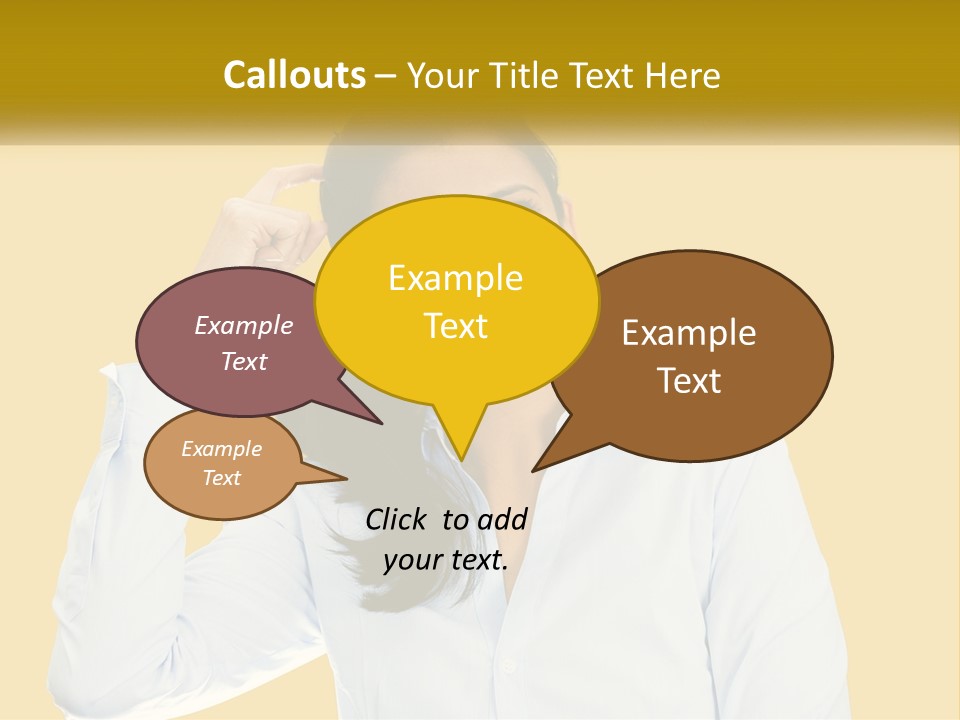 A Woman Holding Her Hand Up To Her Head PowerPoint Template