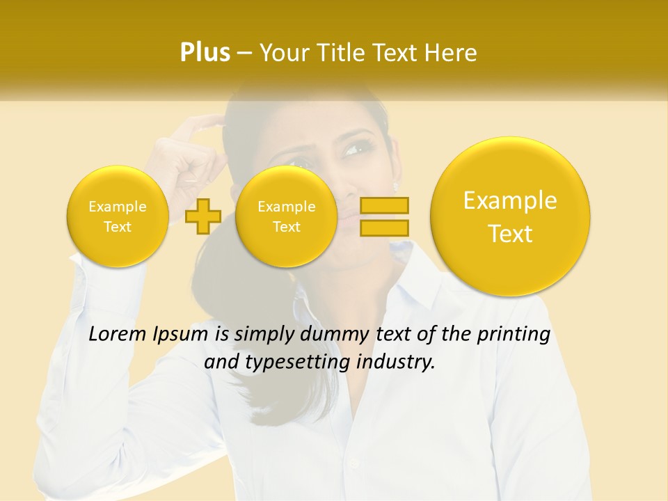 A Woman Holding Her Hand Up To Her Head PowerPoint Template
