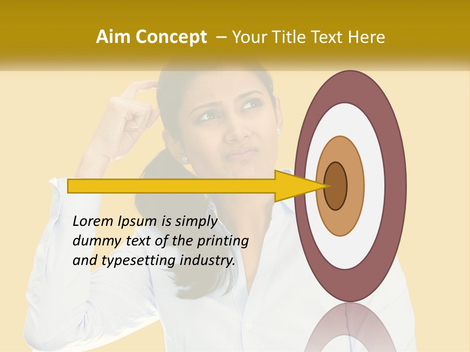 A Woman Holding Her Hand Up To Her Head PowerPoint Template
