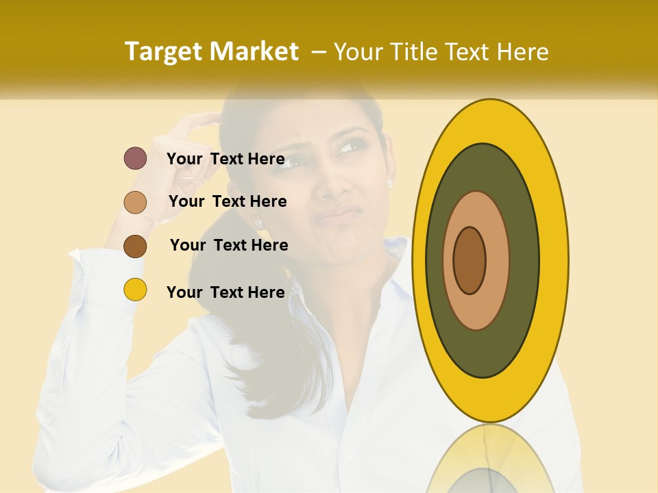 A Woman Holding Her Hand Up To Her Head PowerPoint Template