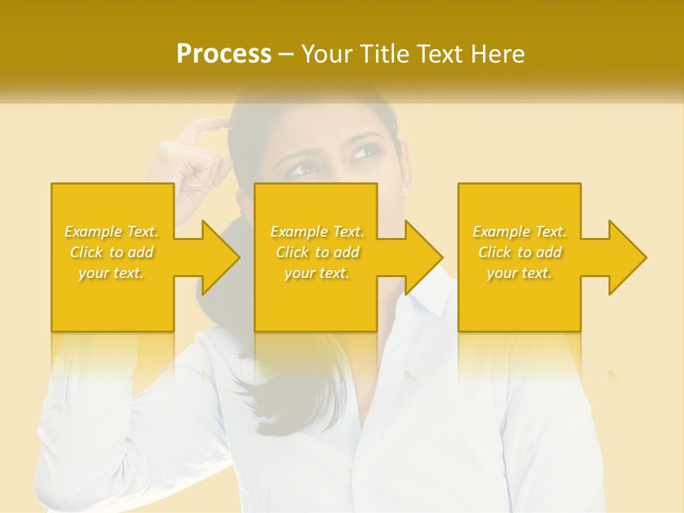 A Woman Holding Her Hand Up To Her Head PowerPoint Template