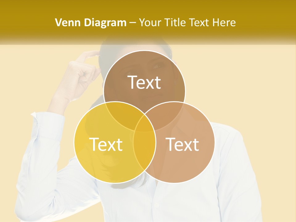 A Woman Holding Her Hand Up To Her Head PowerPoint Template
