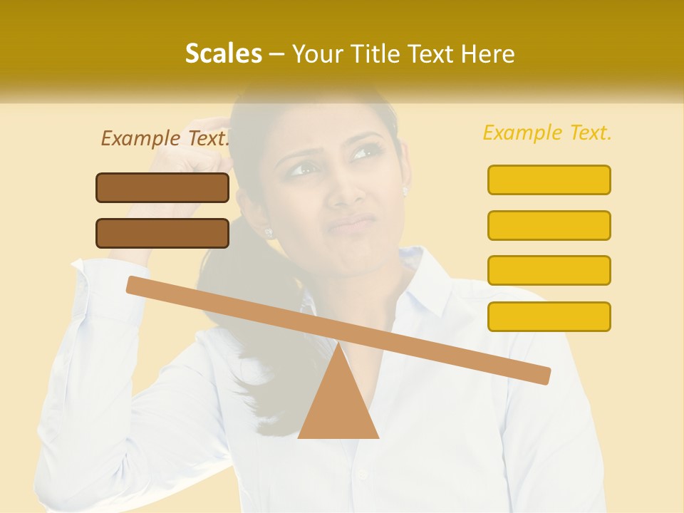 A Woman Holding Her Hand Up To Her Head PowerPoint Template