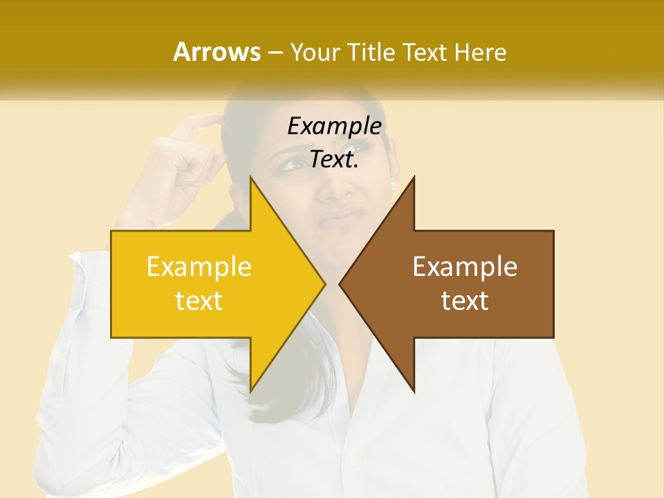 A Woman Holding Her Hand Up To Her Head PowerPoint Template